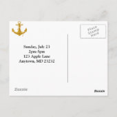 青いストライプに金の錨とオーダーメイドカラー ポストカード (裏面)