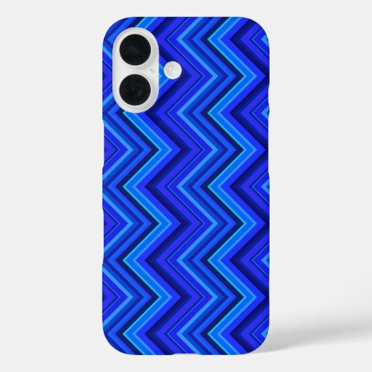 青いストライプのジグザグ模様 Case-Mate iPhoneケース (裏面)