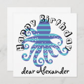 青いストライプのタコ (正面/裏面)