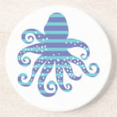 青いストライプのタコ コースター (正面)