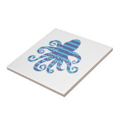 青いストライプのタコ タイル (側面)