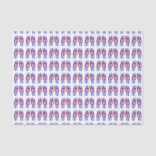 青いストライプのビーチサンダルパターン 薄葉紙 (正面)