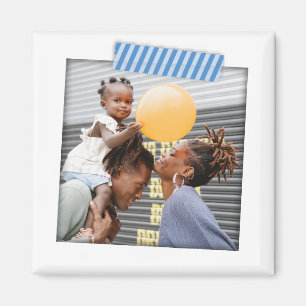 青いストライプの和紙テープインスタグラム磁石 マグネット