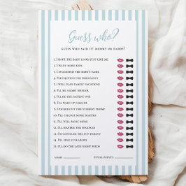 青いストライプの赤ちゃんシャワー誰がゲーム