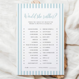 青いストライプの赤ちゃんシャワー