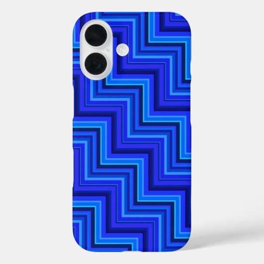 青いストライプの階段パターン Case-Mate iPhoneケース (裏面)