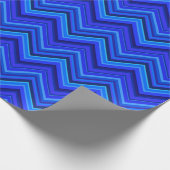 青いストライプジグザグ模様 ラッピングペーパー (角)