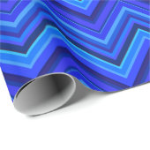 青いストライプジグザグ模様 ラッピングペーパー (ロールコーナー)