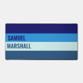 青いストライプパターン デスクマット (正面)