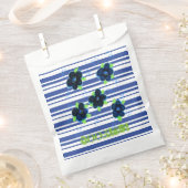 青いストライプパターン フェイバーバッグ (クリップ留めされた状態)