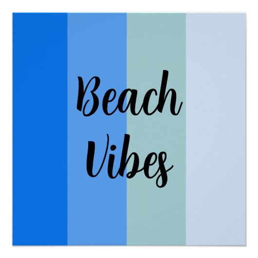 青いストライプパターン ポスター (正面)