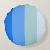 青いストライプパターン ラウンドクッション (裏面)