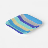 青いストライプブラシストローク ペーパープレート (傾斜あり)