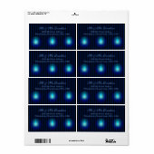 青いストライプ住所 ラベル (フルシート)