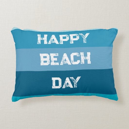 青いストライプ単語テンプレート アクセントクッション (正面)