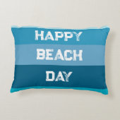 青いストライプ単語テンプレート アクセントクッション (裏面)