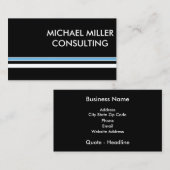 青いストライプ名刺テンプレート 名刺 (正面/裏面)