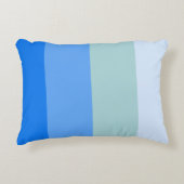 青いストライプ型の丸い枕 アクセントクッション (正面)