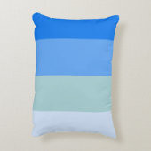 青いストライプ型の丸い枕 アクセントクッション (裏面(縦))