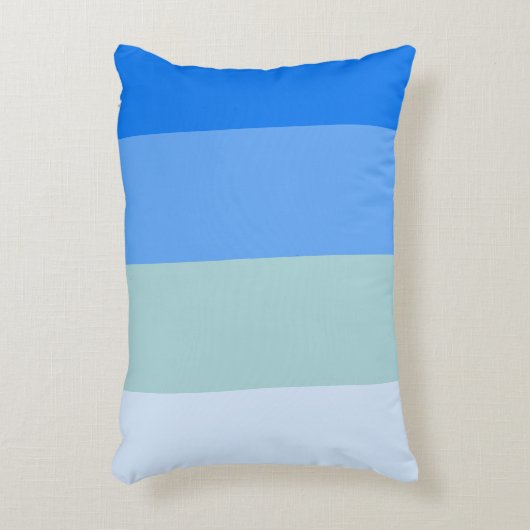 青いストライプ型の丸い枕 アクセントクッション (正面(垂直))