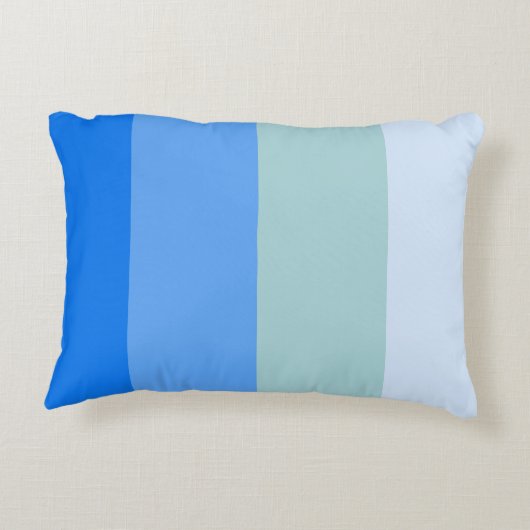 青いストライプ型の丸い枕 アクセントクッション (裏面)