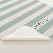 青いストライプ文字の名前 |農家モダン家 シェルパブランケット (3/4)