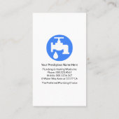 青いストライプ配管画層上の金ゴールド 名刺 (裏面)