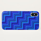 青いストライプ階段パターン Case-Mate iPhoneケース (裏面(横))