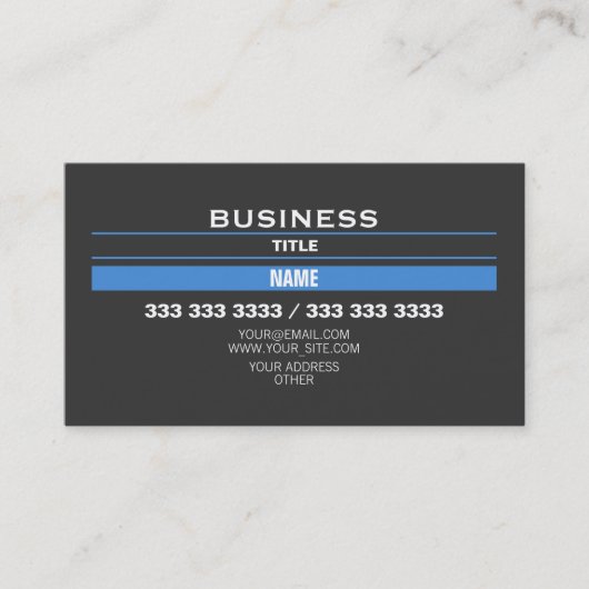 青いストリップ 名刺 (正面)