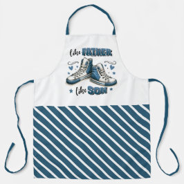 青いスニーカー父親のように、息子のように エプロン