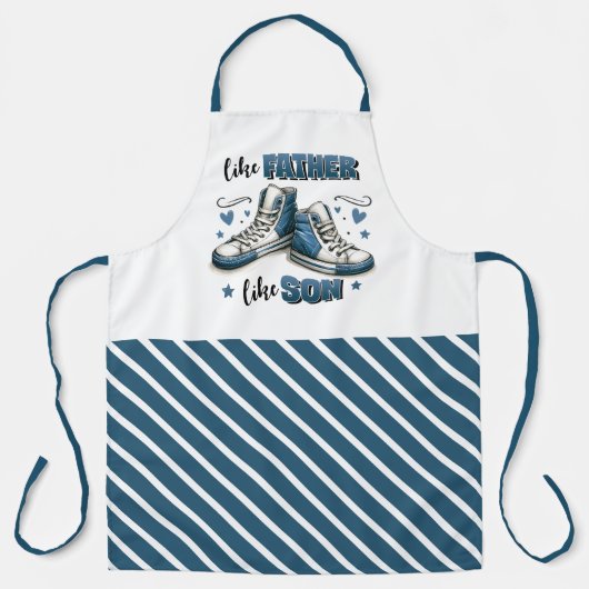 青いスニーカー父親のように、息子のように エプロン (正面)