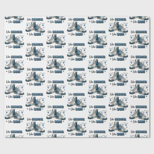 青いスニーカー父親のように、息子のように ラッピングペーパー (フラット)