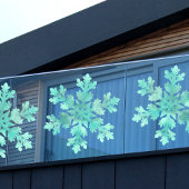 青いスノーフレークの窓の貼り付け ウィンドウサイン