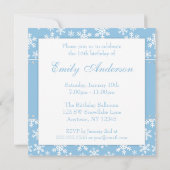 青いスノーフレークスダイアモンドスイート16招待状 招待状 (裏面)