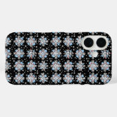 青いスノーフレークパターン Case-Mate iPhoneケース (裏面 (横))