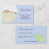 青いスパの女の子のきゅうりのスパのマッサージの名刺 名刺 (正面/裏面)