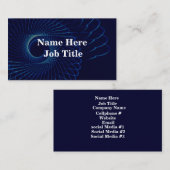 青いスパイラル背景のカスタマイズ可能 名刺 (正面/裏面)