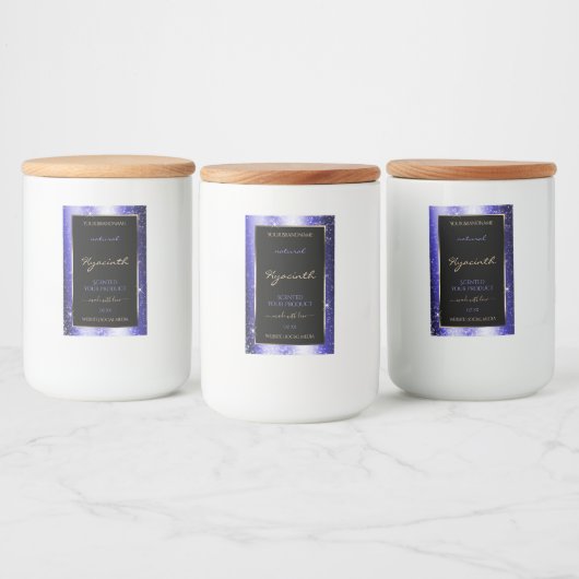 青いスパークル王室のグリッターフレーム製品ラベル フードラベル (ボトル)