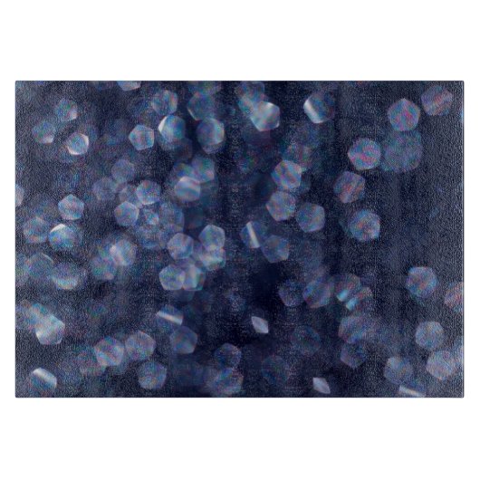 青いスパークル ボケ ライト カッティングボード (正面)