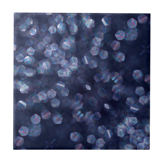 青いスパークル ボケ ライト タイル (正面)