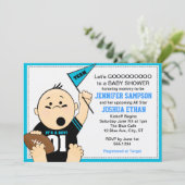 青いスポーツのテールゲート ベビーシャワーの招待状 招待状 (スタンド正面)