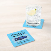 青いスポーツモダンカーで年齢を問わずレース スクエアペーパーコースター (インサイチュ)