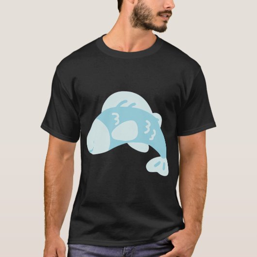青いスマイリーフィッシュ Tシャツ (正面)