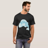 青いスマイリーフィッシュ Tシャツ (正面フル)