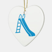 青いスライド セラミックオーナメント (左)