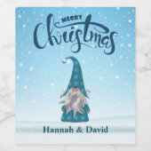 青いスーツを着たグノーム ワインラベル (シングルラベル)