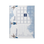 青いスーツを着たダッパー・ボーイ・バニー赤ちゃんシャワー・ゲーム ノートパッド (回転)