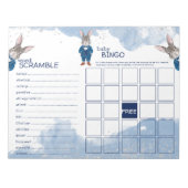 青いスーツを着たダッパー・ボーイ・バニー赤ちゃんシャワー・ゲーム ノートパッド (正面)