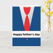 青いスーツ 赤いネクタイ 父の日 カード (黄色い花)