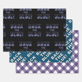 青いセットをバック ラッピングペーパーシート